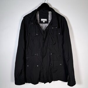 Calvin Klein - Black Nylon Utility Jacket - Hideaway Hood - Mens XXL